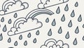Clouds and Raindrops Weather Pattern, vector design Generative AI Royalty Free Stock Photo