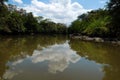 Clouds Reflected on Tempisque River. Royalty Free Stock Photo