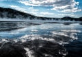 Clouds Reflected in Grand Prismatic Spring - Yellowstone National Park Royalty Free Stock Photo