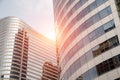 Clouds reflected in windows of modern business office building. Royalty Free Stock Photo