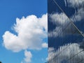 Clouds reflected on modern office building Royalty Free Stock Photo