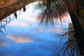 Clouds reflection at sunset