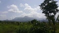 Clouds rise in sky in India country side remot village