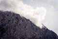 Clouds, rock mountain texture background, copy space, Julijske Alpe, Alpi Giulie, Julian Alps, Slovenia Slovenija Royalty Free Stock Photo