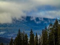 Clouds rolling in mount Robson Provincial Park Royalty Free Stock Photo