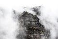 Clouds rolling over Table Mountain in Cape Town, Southafica. This fenomenon is called Tablecloth Royalty Free Stock Photo