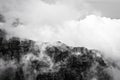 Clouds rolling over Table Mountain in Cape Town, Southafica. This fenomenon is called Tablecloth Royalty Free Stock Photo