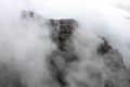Clouds rolling over Table Mountain in Cape Town, Southafica. This fenomenon is called Tablecloth Royalty Free Stock Photo