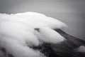 Clouds rolling over Table Mountain in Cape Town, Southafica. This fenomenon is called Tablecloth Royalty Free Stock Photo