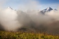 Clouds Schreckhorn and the Face of the Eiger in the Swiss Alps Royalty Free Stock Photo