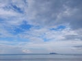 Clouds, sea, islands, and blue sky, one finest day at Tanjung Beach, Natuna