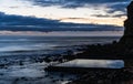 Clouds, sea pool and a dawn seascape