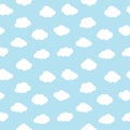 Clouds seamless pattern, blue sky with white clouds background Royalty Free Stock Photo