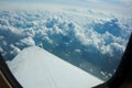 Clouds seen from a Lear Jet window Royalty Free Stock Photo
