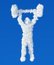 Clouds in shape of powerlifter icon Royalty Free Stock Photo