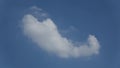 Clouds in the shape of a praying baby against clear blue sky