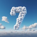 Clouds Shaped As Number Seven A Photorealistic Composition