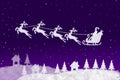 Clouds shaped Santa Claus driving in a sledge on blue sky Royalty Free Stock Photo
