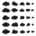 Clouds silhouettes. Vector set illustration