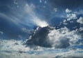 Clouds, silver lining with sunbeams Royalty Free Stock Photo