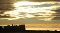 Clouds silver linings sky at sunset Morecambe