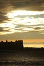 Clouds silver linings sky at sunset Morecambe Royalty Free Stock Photo