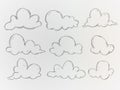 Clouds Sketch Vector Pack