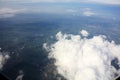 Clouds sky above the earth from airplane Royalty Free Stock Photo