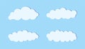 Clouds Sky Blue White Cloud Vector Graphic Weather Template Set