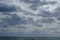 Clouds in the sky. Cloudy cumulus cloud on the sky and horizon with sea