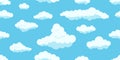 Clouds on sky horizontal seamless pattern. Royalty Free Stock Photo