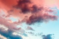 Clouds in the sky illuminated by the setting sun Royalty Free Stock Photo