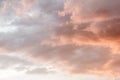 Clouds in the sky illuminated by the setting sun Royalty Free Stock Photo