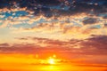 Clouds in sky over the sea at sunset or sunrise Royalty Free Stock Photo