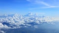 Clouds on sky from plane view