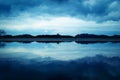 Clouds sky reflection over lake 2