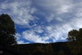 Clouds in the sky with shadows of trees in the French Pyrenees