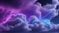 clouds in the sky stormy cloud blue purple neon glow dark background Royalty Free Stock Photo