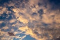 Clouds Sky With Sunny Weather Background, Panorama Scenery of Nature Cloudscape on Twilight Scenery. Environment Seasonal Climate Royalty Free Stock Photo