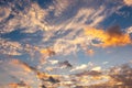 Clouds Sky With Sunny Weather Background, Panorama Scenery of Nature Cloudscape on Twilight Scenery. Environment Seasonal Climate Royalty Free Stock Photo