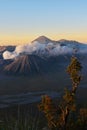 Clouds of smoke on Mount Bromo volcano, Indonesia Royalty Free Stock Photo