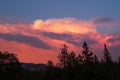 Clouds and smoke from wild fire