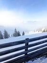 Clouds and snÃ³w in Alps mountains