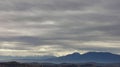 Clouds on the snow-capped peaks of the Apennine mountains Royalty Free Stock Photo