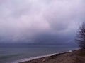 Clouds of snow over baikal