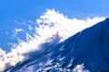 Clouds on the snow slope of Mount Fuji Royalty Free Stock Photo
