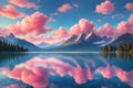 Clouds Spread Across the Sky: Resembling the Fluffiness of Bubblegum with Pastel Pink and Baby Blue Hues