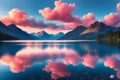 Clouds Spread Across the Sky: Resembling the Fluffiness of Bubblegum with Pastel Pink and Baby Blue Hues