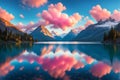 Clouds Spread Across the Sky: Resembling the Fluffiness of Bubblegum with Pastel Pink and Baby Blue Hues