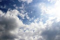 clouds in the spring sky, all shades of blue. running in the sun clouds in the blue sky immediately after the rain